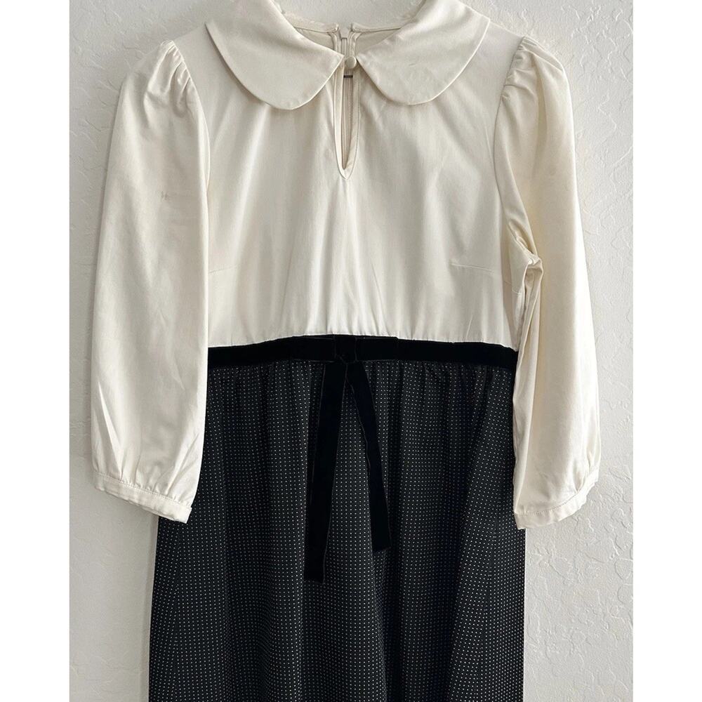 Alice and Olivia Black And‎ Cream Babydoll Collared Dress S (see Pics!) Classic